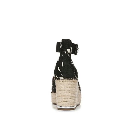 Franco Sarto Pony Calf Hair Italian Leather Platform Espadrille Carma 2 Sandals - Picture 4 of 4